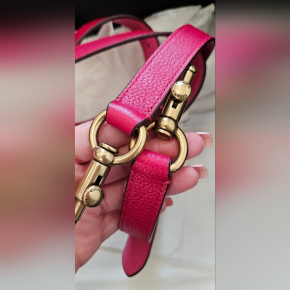 Coach Pink Leather Two Toned Cassie Bag - Picture 10 of 12